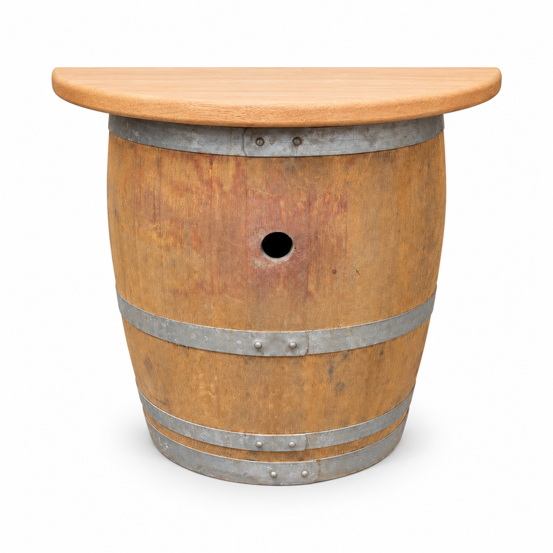 
                      
                        Half Wine Barrel Wall Table
                      
                    