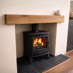 Decorative Oak Fire Place Beam | Solid Oak Fascia Lintel (Holes Pre-Drilled for Supplied Key Hole Brackets) | Celtic Timber UK