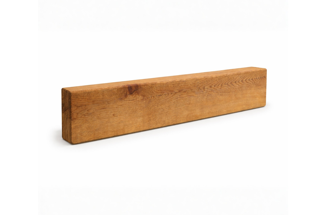 
                      
                        Decorative Oak Fire Place Beam | Solid Oak Fascia Lintel (Holes Pre-Drilled for Supplied Key Hole Brackets) | Celtic Timber UK
                      
                    