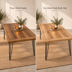 Solid Oak Hairpin Leg Table – Modern Industrial Table