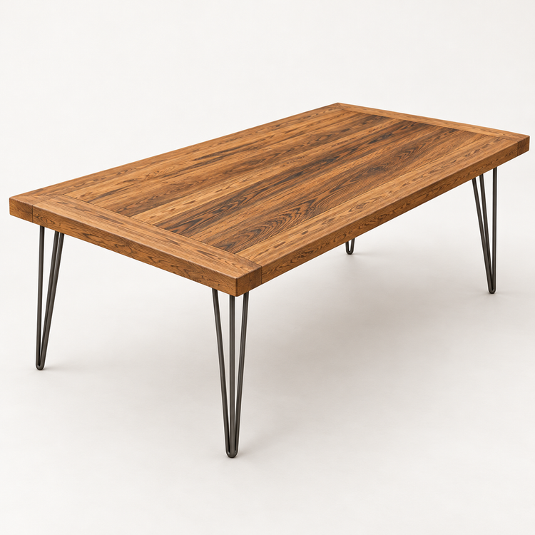 Solid Oak Hairpin Leg Table – Modern Industrial Table