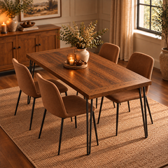 Solid Oak Hairpin Leg Table – Modern Industrial Table