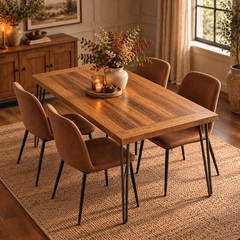 Solid Oak Hairpin Leg Table – Modern Industrial Table
