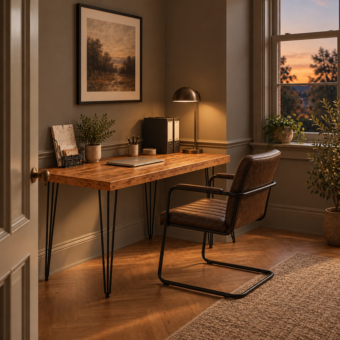 
                      
                        Solid Oak Hairpin Desk – Handmade Oak Office Desk
                      
                    