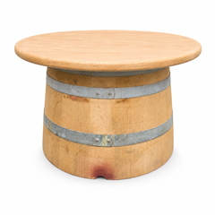 Round Wine Barrel Table with Handmade Barrel Stools