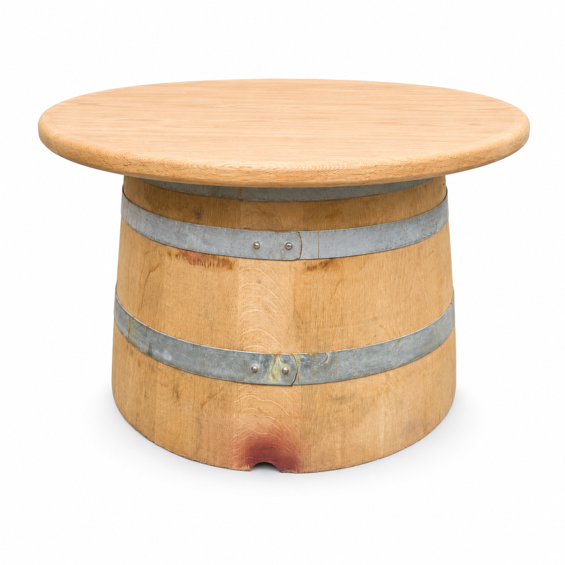 
                      
                        Round Wine Barrel Table with Handmade Barrel Stools
                      
                    
