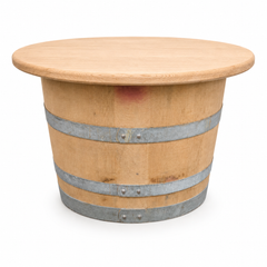 Round Wine Barrel Table with Handmade Barrel Stools
