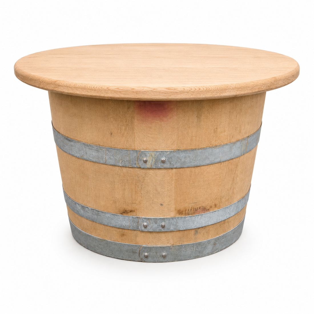 
                      
                        Round Wine Barrel Table with Handmade Barrel Stools
                      
                    