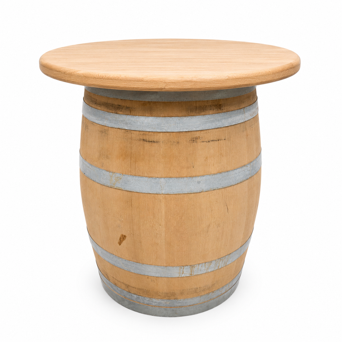
                      
                        Round Wine Barrel Table with Handmade Barrel Stools
                      
                    