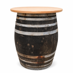 Round Wine Barrel Table with Handmade Barrel Stools