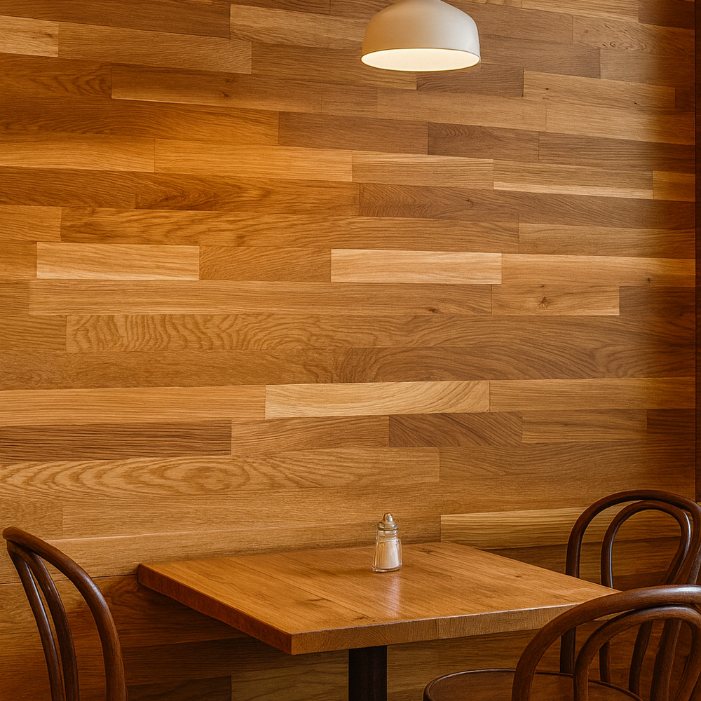 
                      
                        Solid Oak Finger Jointed Wall Cladding – Premium Osmo Oil Finish
                      
                    
