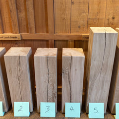 Solid Oak Beam Drinks Table / Lamp Stand