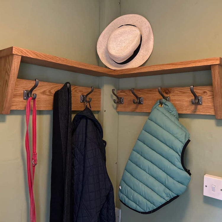 Solid Oak Coat Hook Rack