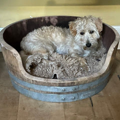 Oak Wine Barrel Dog Bed