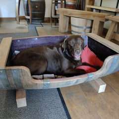 Oak Wine Barrel Dog Bed