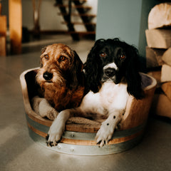 Oak Wine Barrel Dog Bed