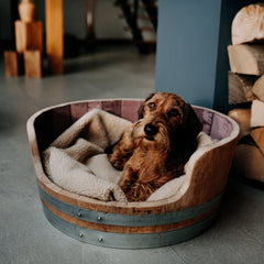 Oak Wine Barrel Dog Bed