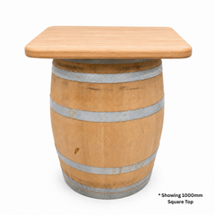Round Wine Barrel Table with Handmade Barrel Stools