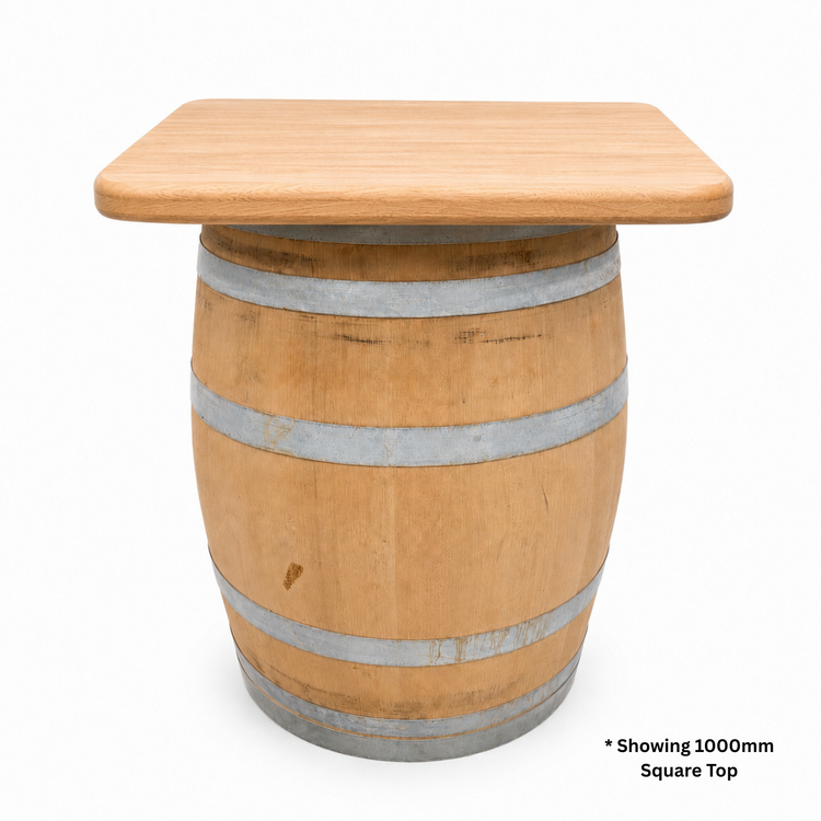 Round Wine Barrel Table with Handmade Barrel Stools
