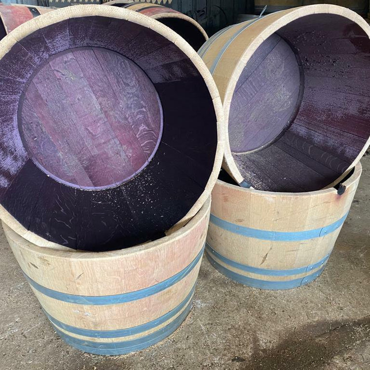 Oak Wine Barrel Planters