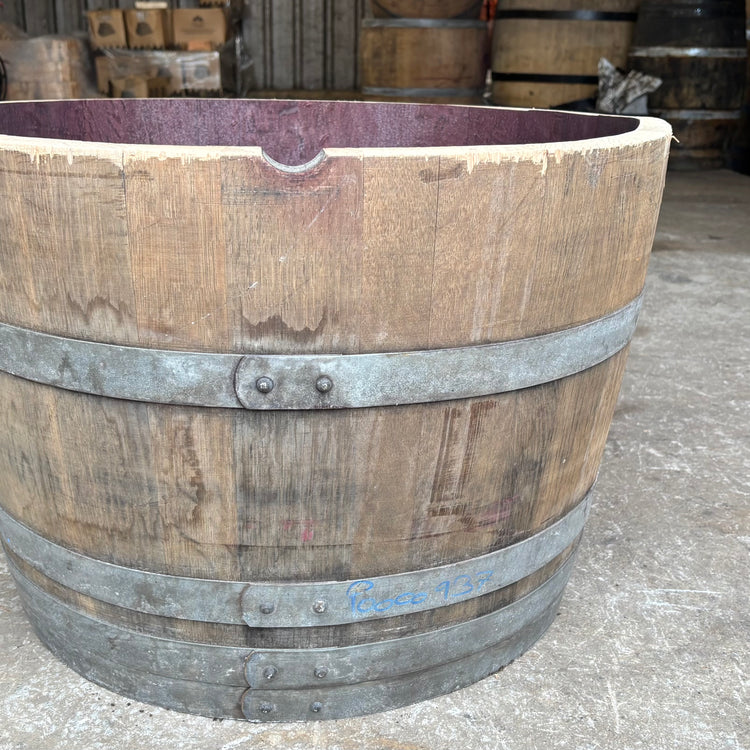 Oak Wine Barrel Planters