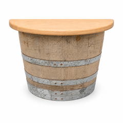Half Wine Barrel Wall Table