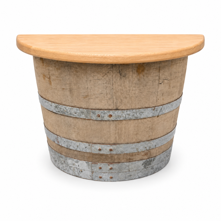 Half Wine Barrel Wall Table