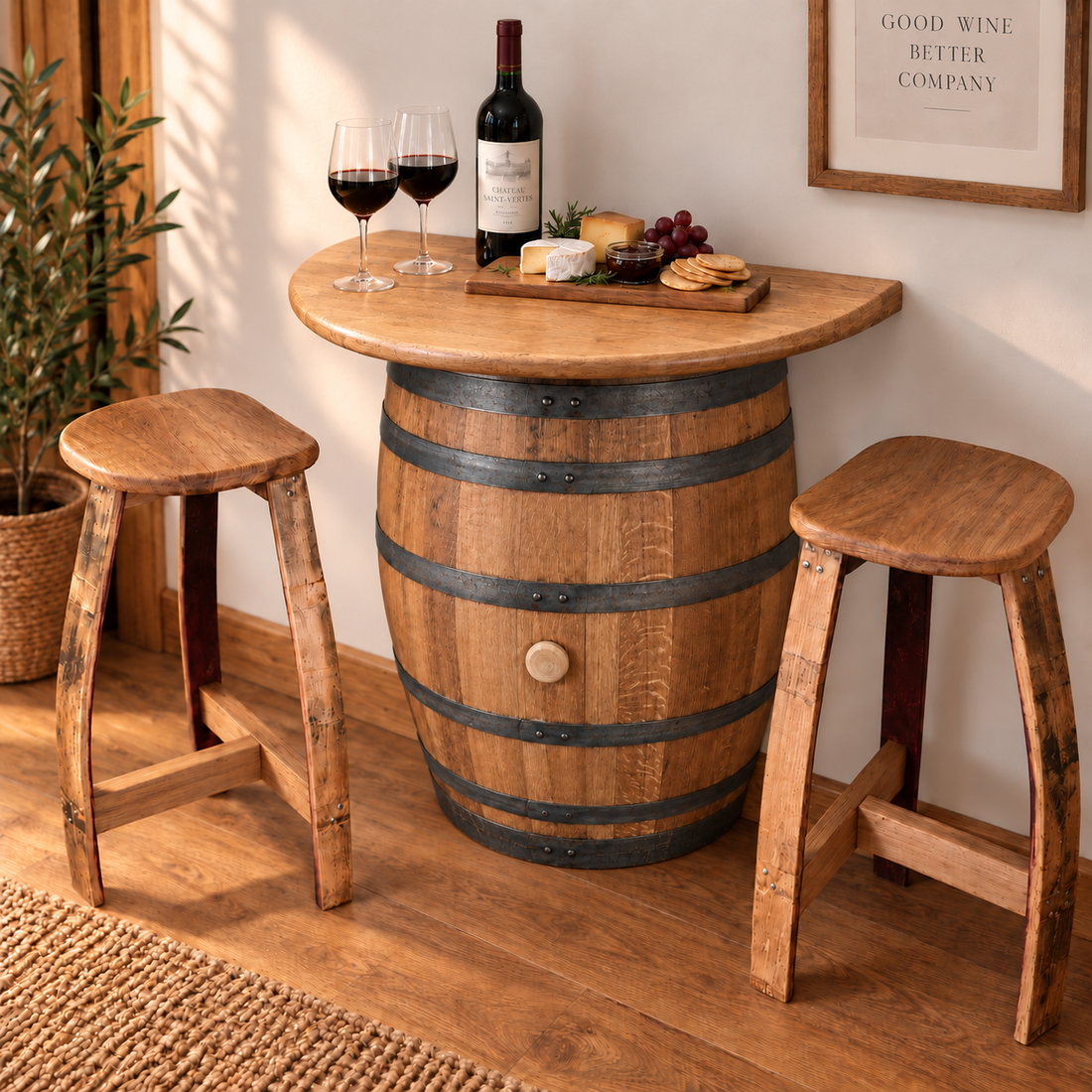 
                      
                        Half Wine Barrel Wall Table
                      
                    