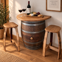 Half Wine Barrel Wall Table