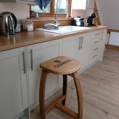 Handcrafted Oak Barrel Bar Stool