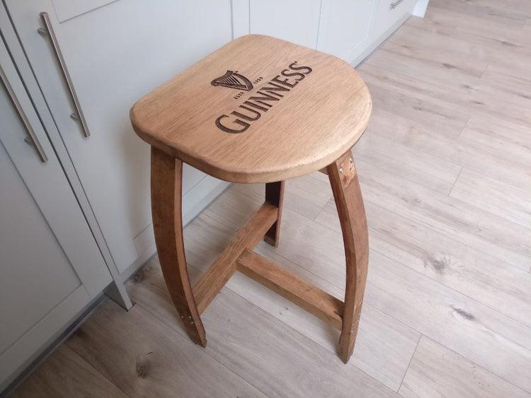 Handcrafted Oak Barrel Bar Stool