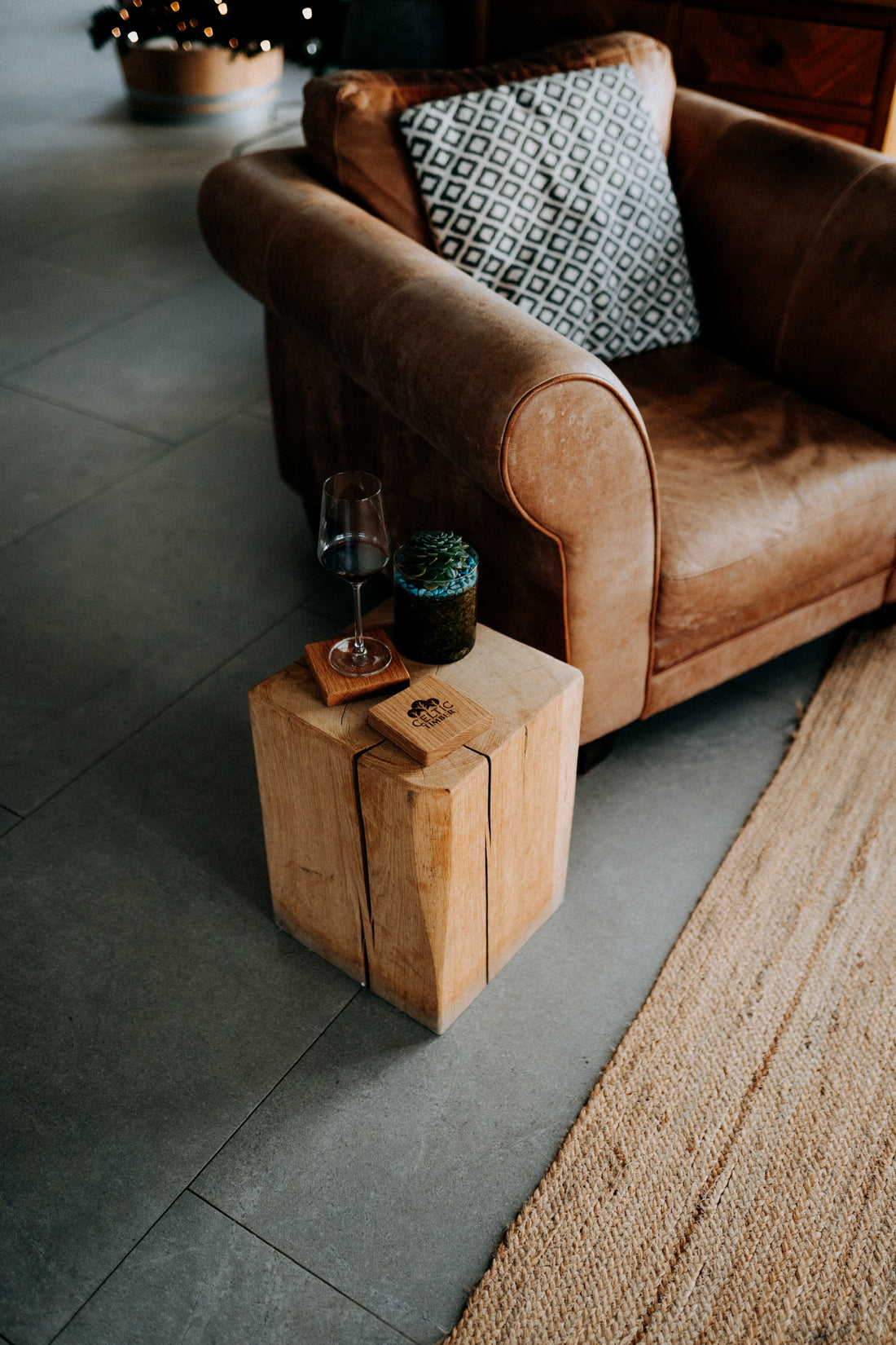 Solid Oak Lamp Stand, Side Table & Display Pedestal
