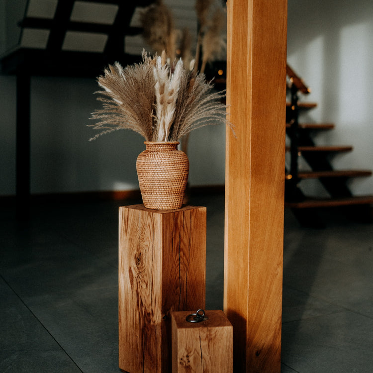 Solid Oak Lamp Stand, Side Table & Display Pedestal