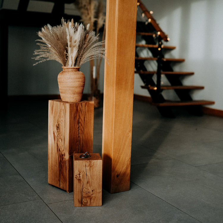 Solid Oak Lamp Stand, Side Table & Display Pedestal