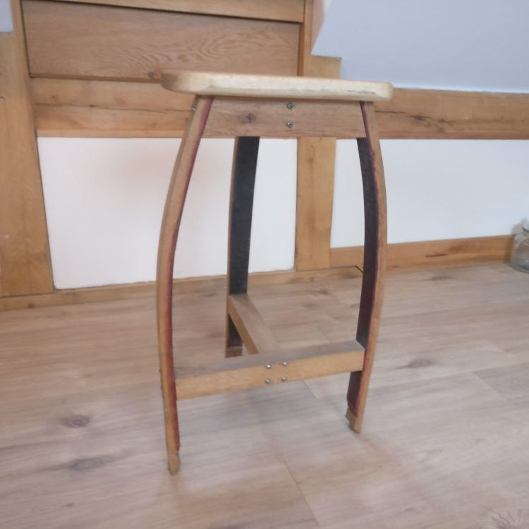 Handcrafted Oak Barrel Bar Stool
