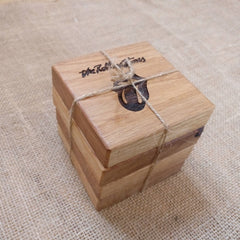 Pack of 4 Hand-Crafted Customised Oak Coasters - Laser Engraved