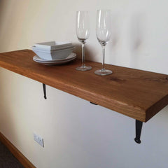 Oak Shelves with Brackets & Oils - Cut to Order Shelving, Custom Sizes