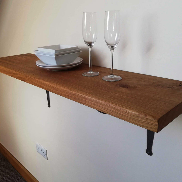 Oak Shelves with Brackets & Oils - Cut to Order Shelving, Custom Sizes