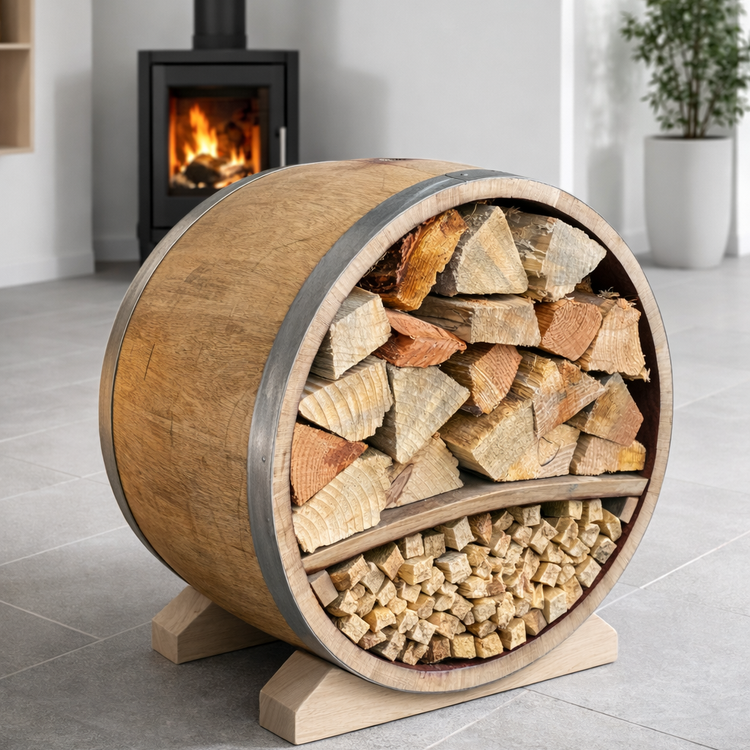 Oak Barrel Log Store