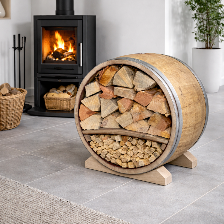 Oak Barrel Log Store