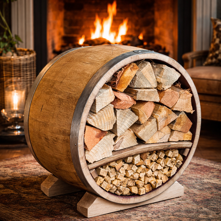 Oak Barrel Log Store