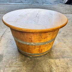 Round Wine Barrel Table with Handmade Barrel Stools