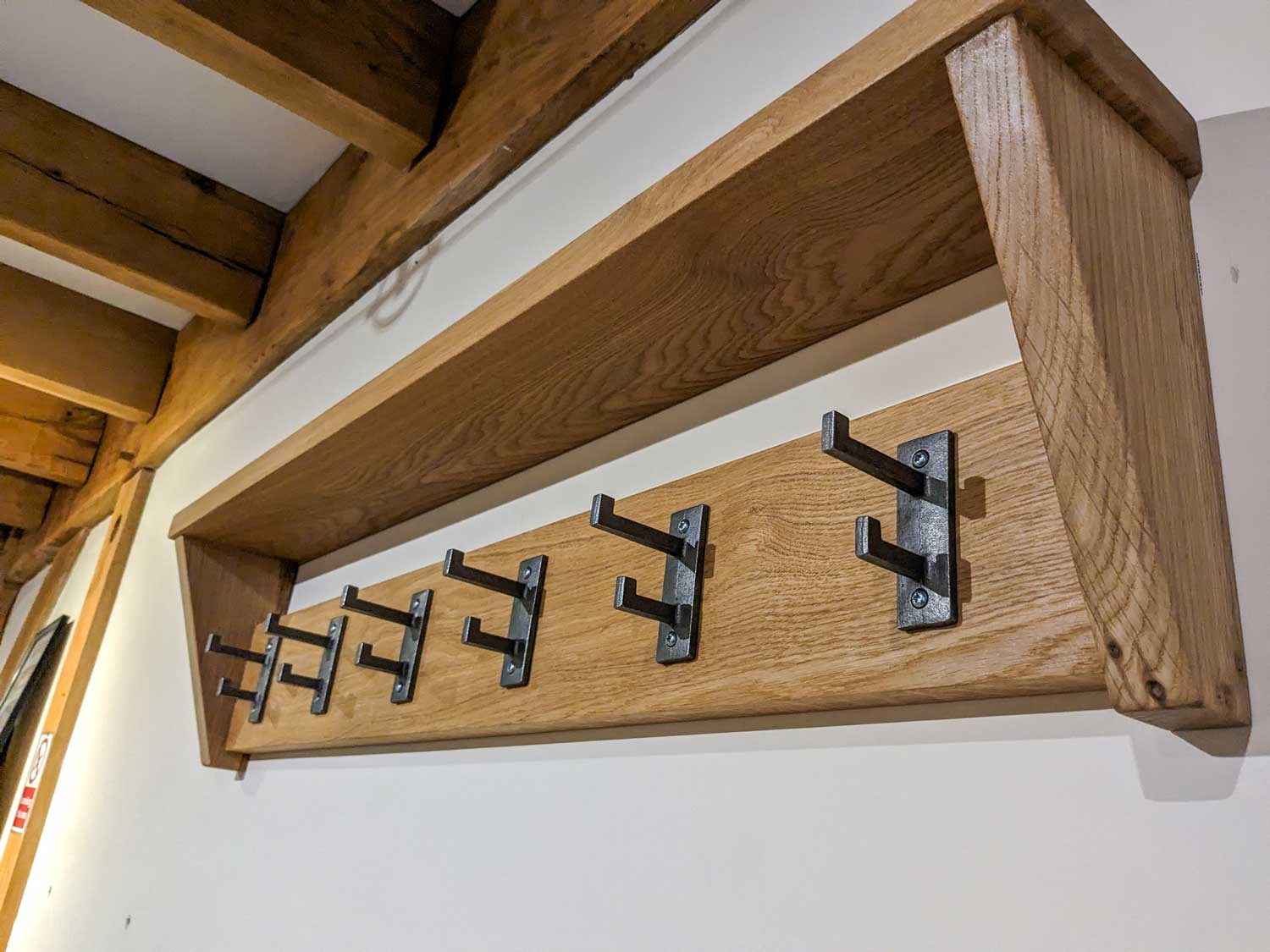 Solid Oak Coat Hook Rack