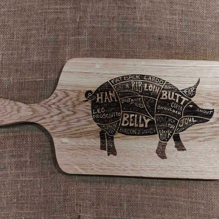 Solid Oak Chopping Boards with Personalised Engraving