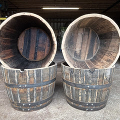 Oak Whisky Half Barrel Planters
