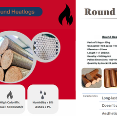 Round Hardwood Heat Logs – Premium Briquettes