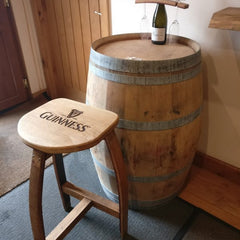 Handcrafted Oak Barrel Bar Stool
