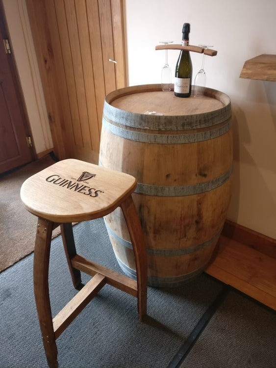 Handcrafted Oak Barrel Bar Stool