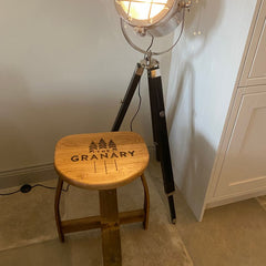 Handcrafted Oak Barrel Bar Stool