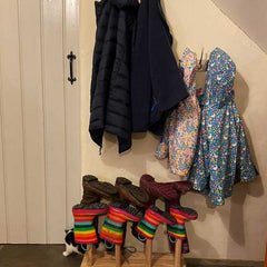 Solid Oak Welly Rack Stand